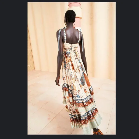 Ulla Johnson Meera Crisscross-Strap Tiered-Ruffle Maxi Dress Egret - Picture 4 of 4